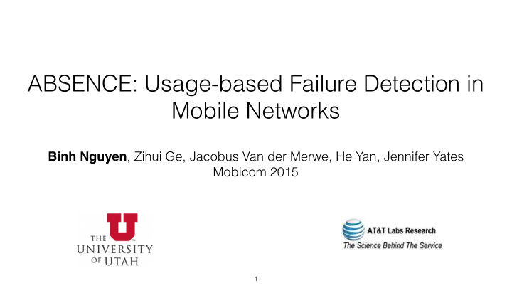 absence usage based failure detection in mobile networks