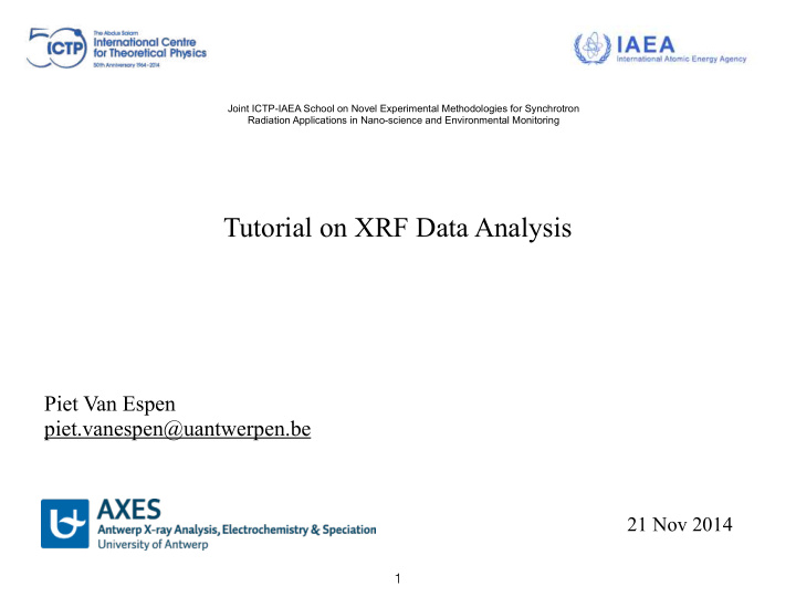 tutorial on xrf data analysis