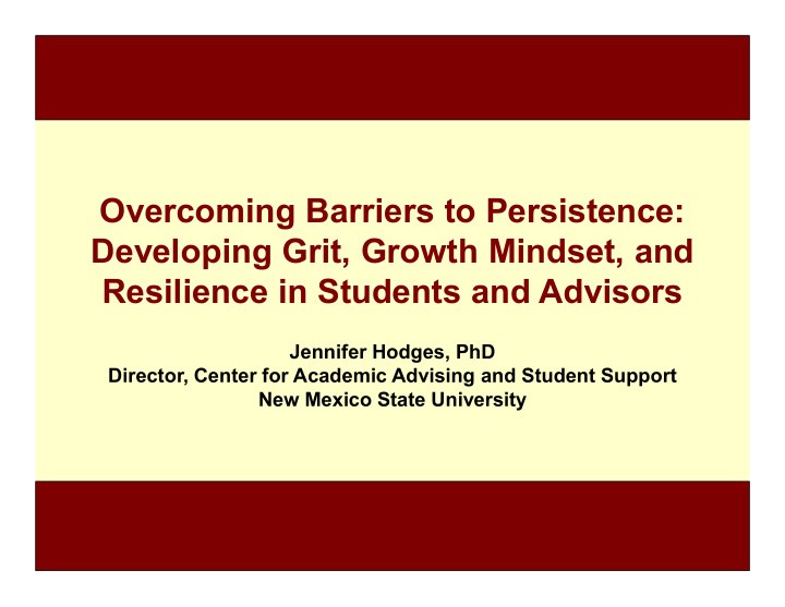 overcoming barriers to persistence developing grit growth