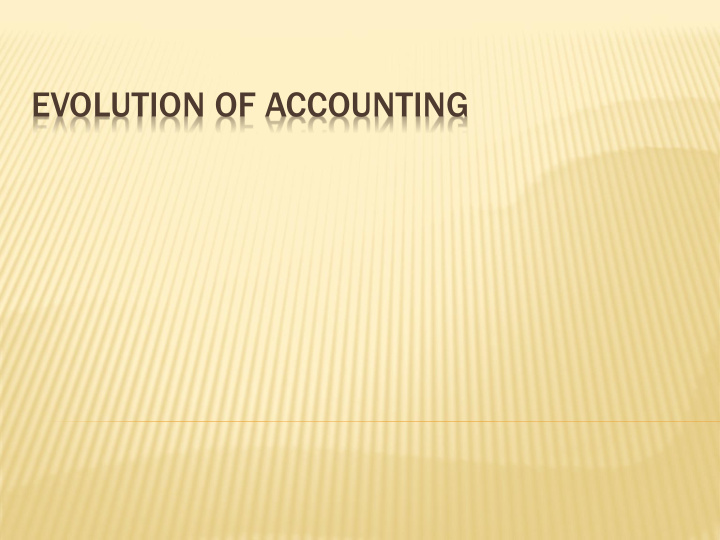 evolution of accounting