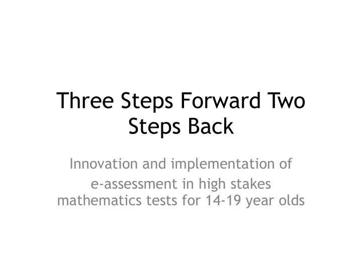 three steps forward two steps back