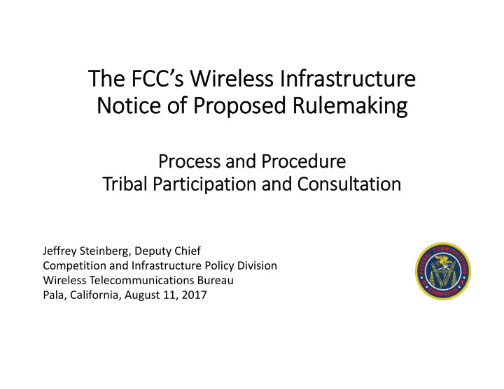 the fcc s wireless infrastructure notice of proposed