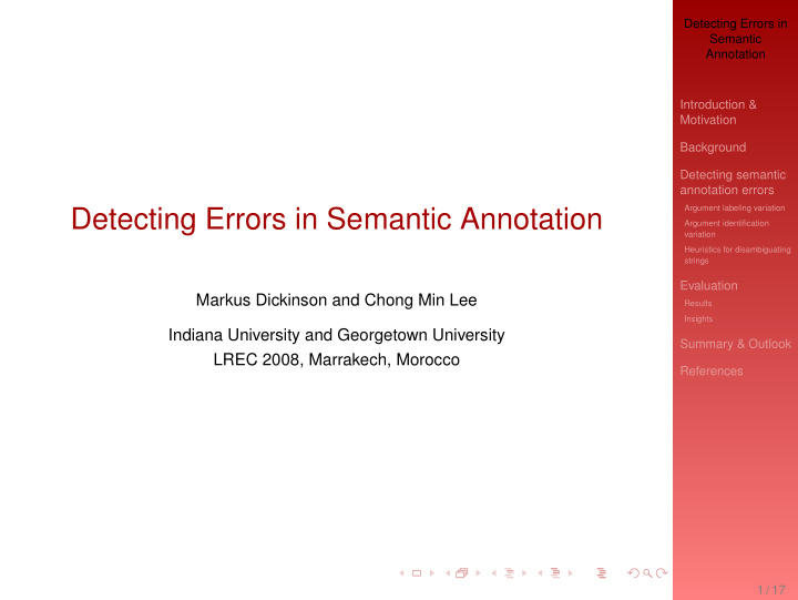 detecting errors in semantic annotation