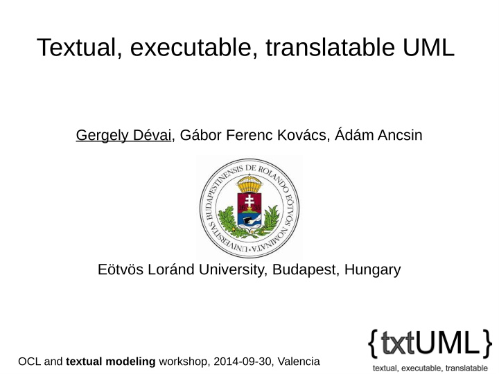 textual executable translatable uml
