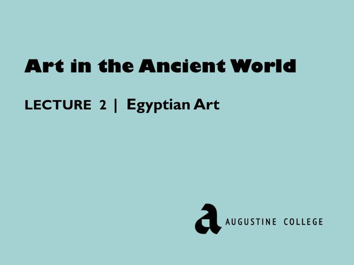 art in the ancient world