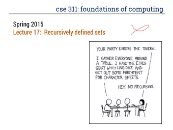 cse 311: foundations of computing  Spring 2015  Lecture 17:  Recursively defined sets