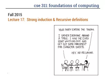 cse 311: foundations of computing  Fall 2015  Lecture 17:  Strong induction &amp; Recursive