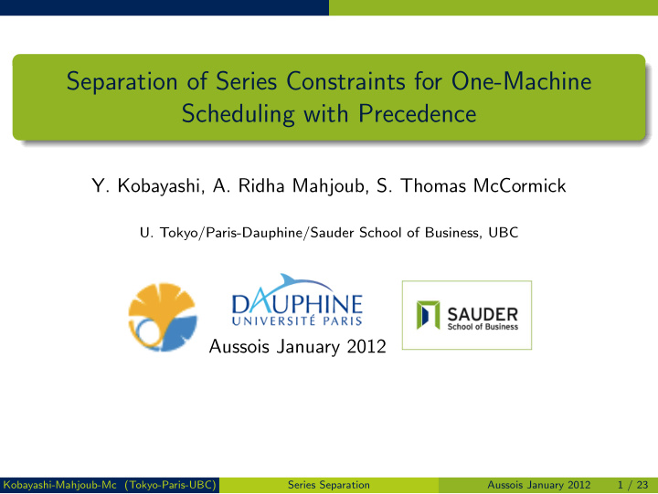 separation of series constraints for one machine