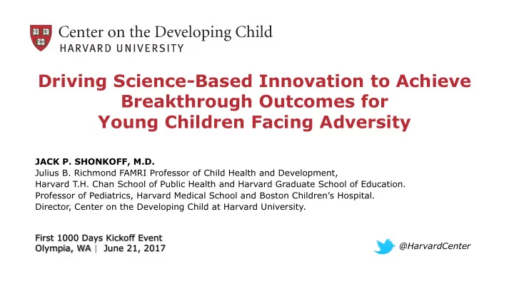 young children facing adversity