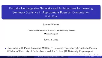 Partially Exchangeable Networks and Architectures for Learning  Summary Statistics in Approximate