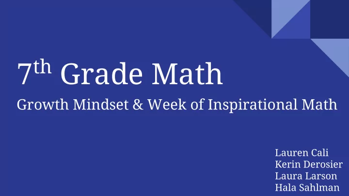 7 th grade math