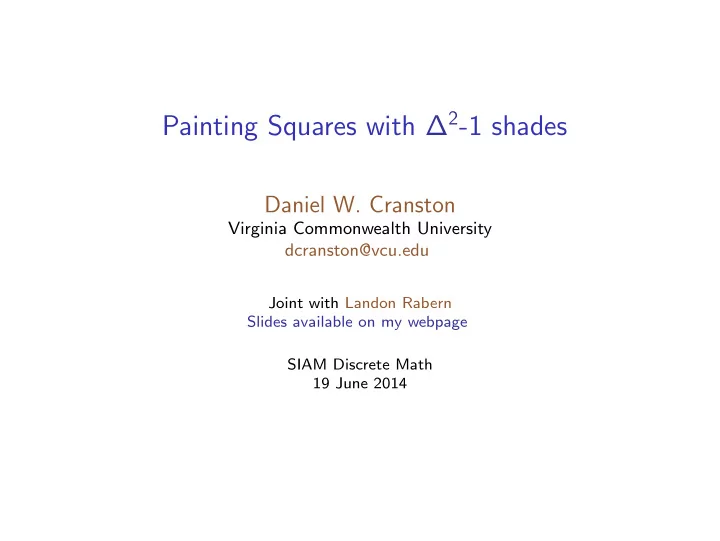 painting squares with 2 1 shades