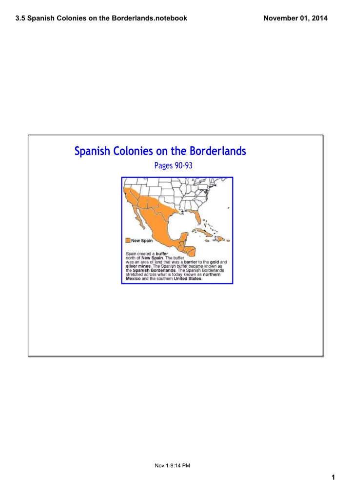 spanish colonies on the borderlands