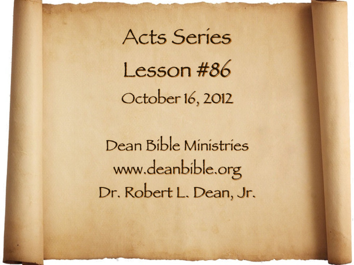 acts series lesson 86