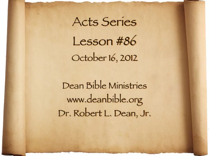 acts series lesson 86