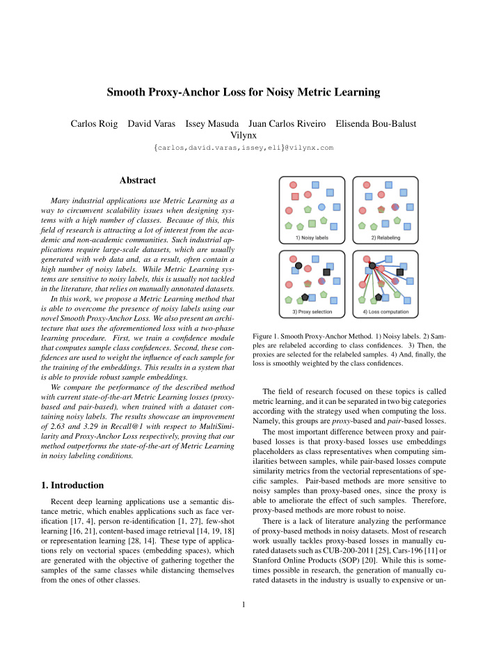 smooth proxy anchor loss for noisy metric learning