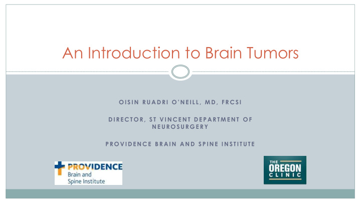 an introduction to brain tumors