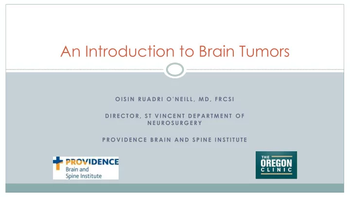 an introduction to brain tumors