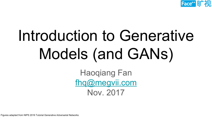 introduction to generative models and gans