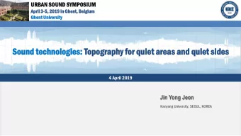 Soun  So  und  d te  techn  hnolog  logies:  ies: Topo  pograp  aphy  hy for  r qu  quie  iet  t ar