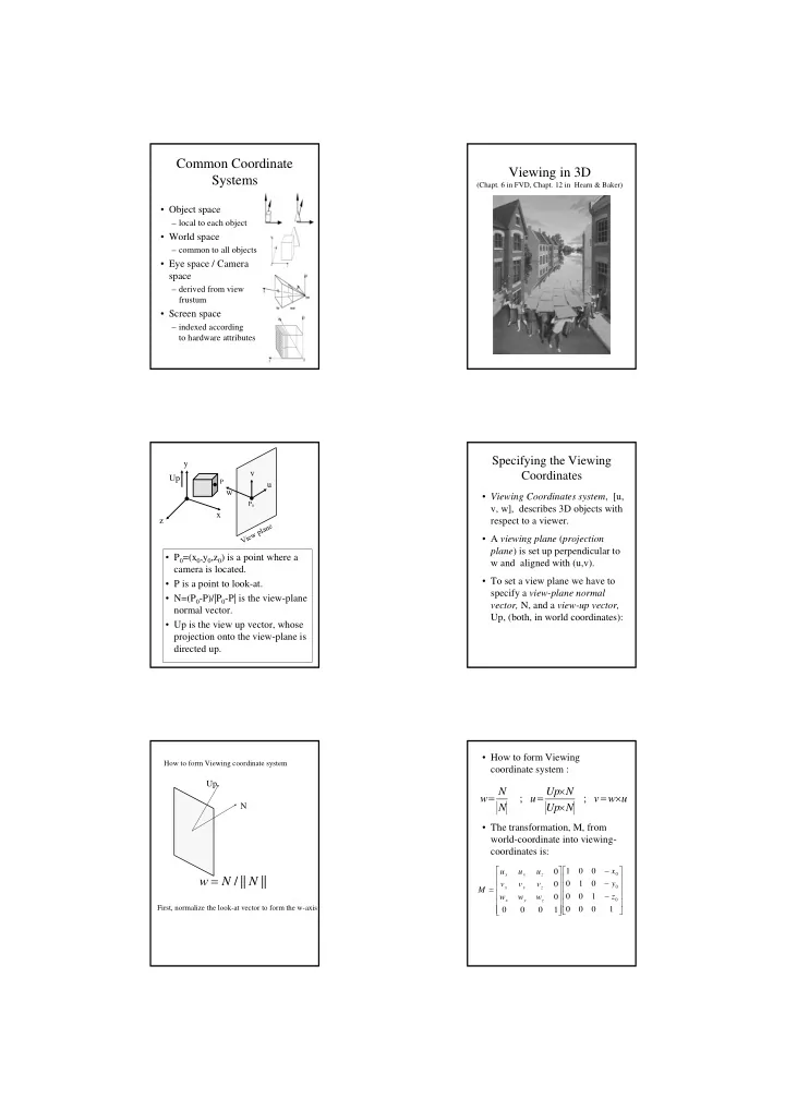 common coordinate viewing in 3d systems