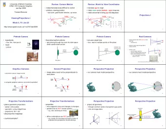 Review: Camera Motion  Review: World to View Coordinates  CPSC 314 Computer Graphics