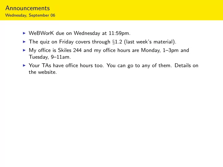 announcements
