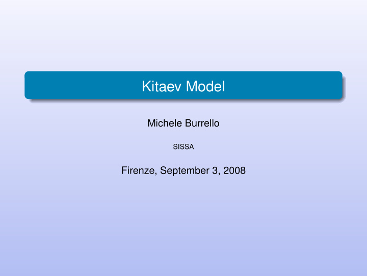 kitaev model