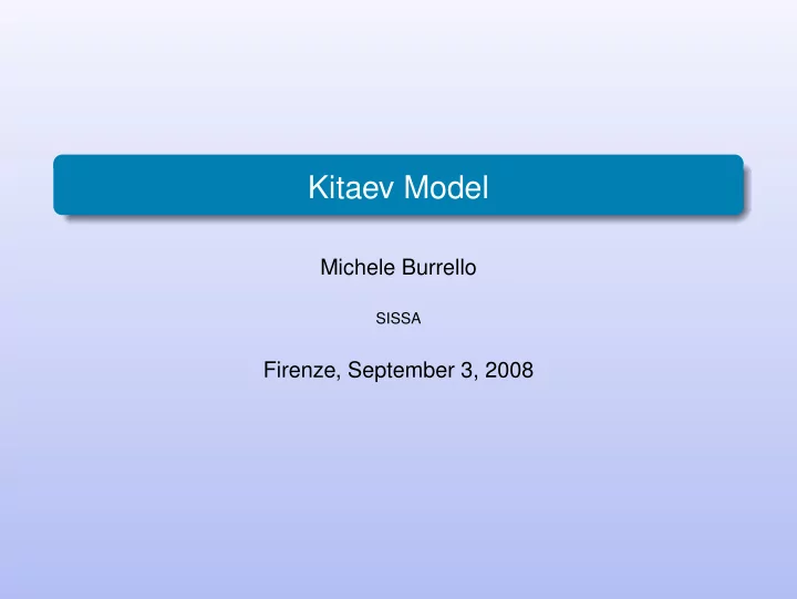 kitaev model