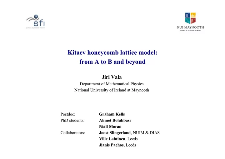 kitaev honeycomb lattice model honeycomb lattice model
