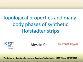 body phases of synthetic  Hofstadter strips  EU STREP EQuaM  Alessio Celi Workshop on Quantum