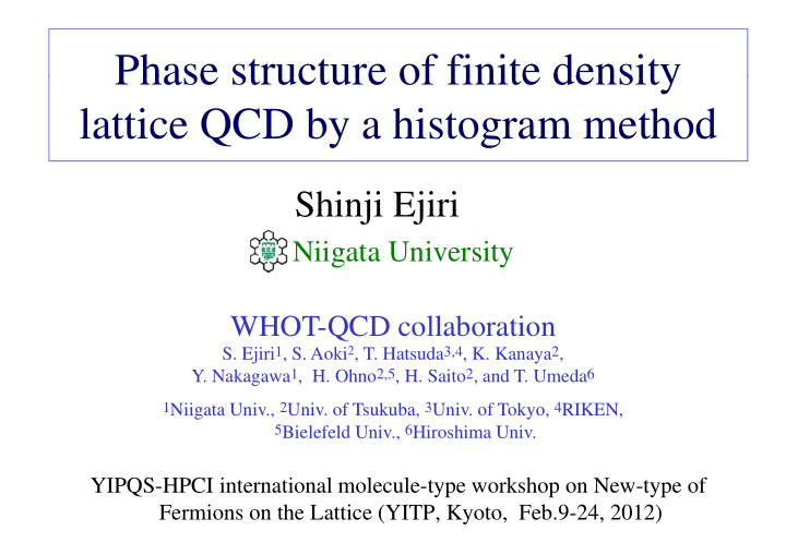 phase structure of finite density phase structure of