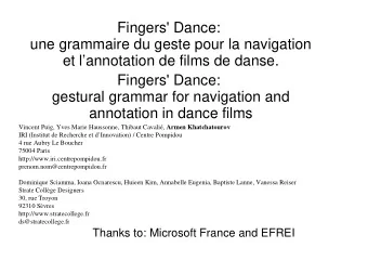 Fingers' Dance:  une grammaire du geste pour la navigation  et lannotation de films de danse.