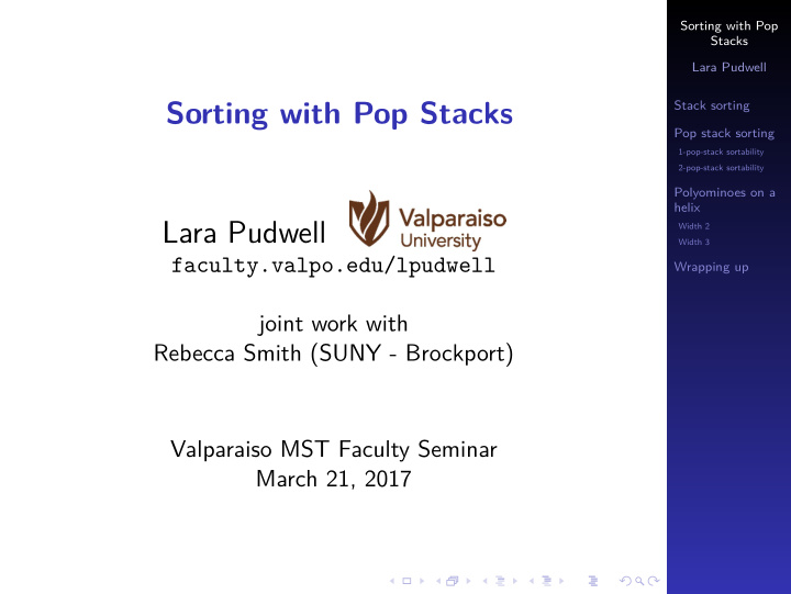 sorting with pop stacks