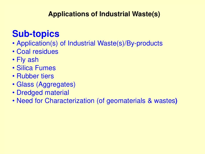 sub topics