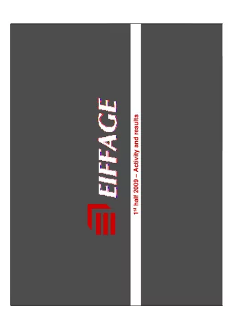 1 st half 2009  Activity and results  Organisation chart  CONSTRUCTION  PUBLIC WORKS  ENERGY