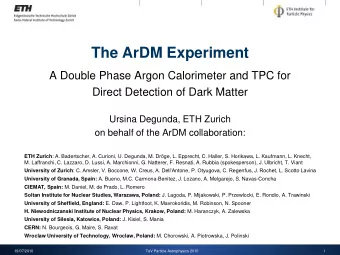 The ArDM Experiment  A Double Phase Argon Calorimeter and TPC for  Direct Detection of Dark Matter