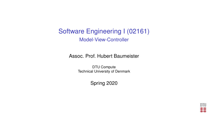 software engineering i 02161