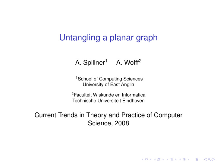 untangling a planar graph