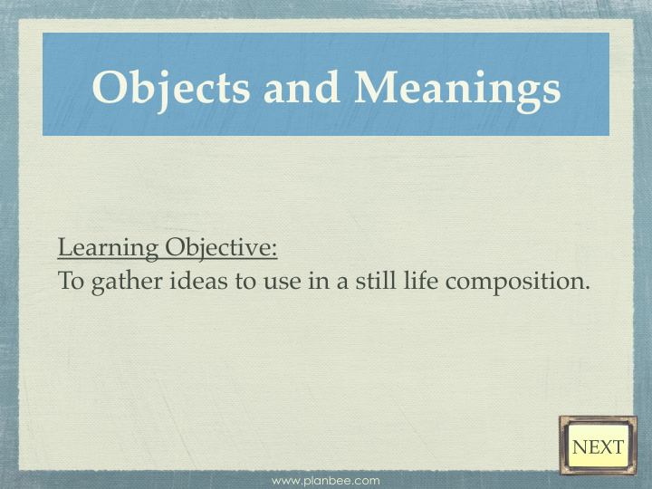 objects and meanings