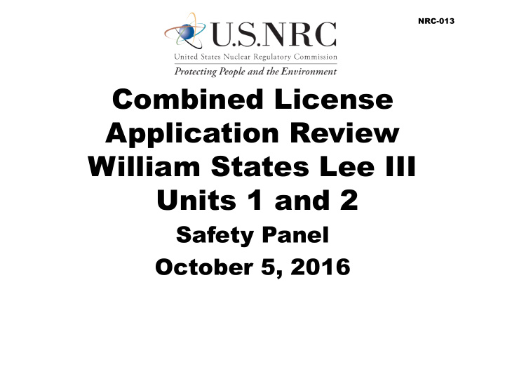 combined license application review william states lee