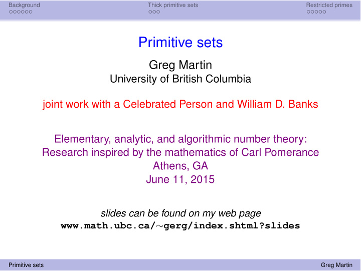 primitive sets