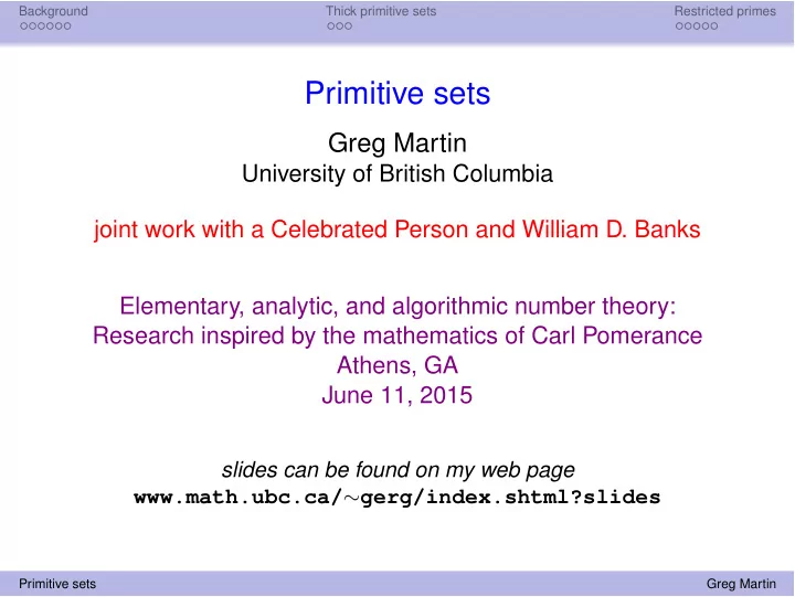 primitive sets