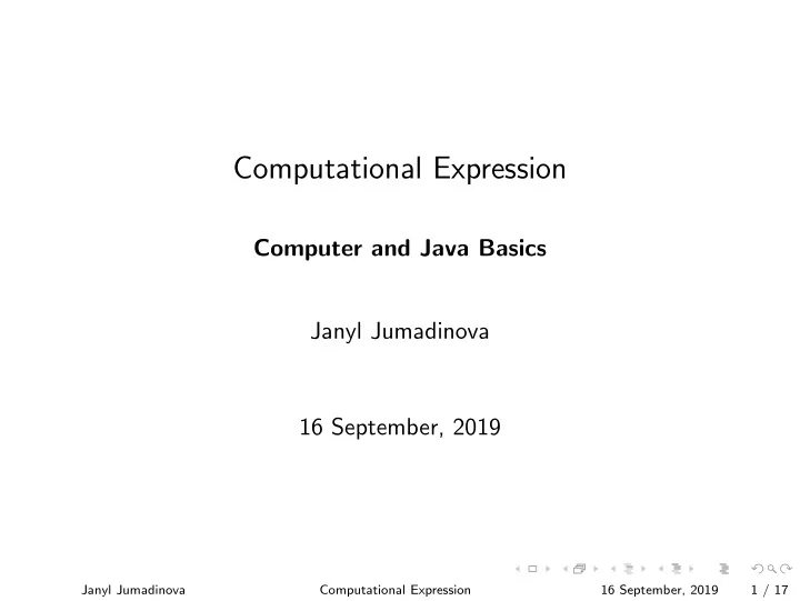 computational expression