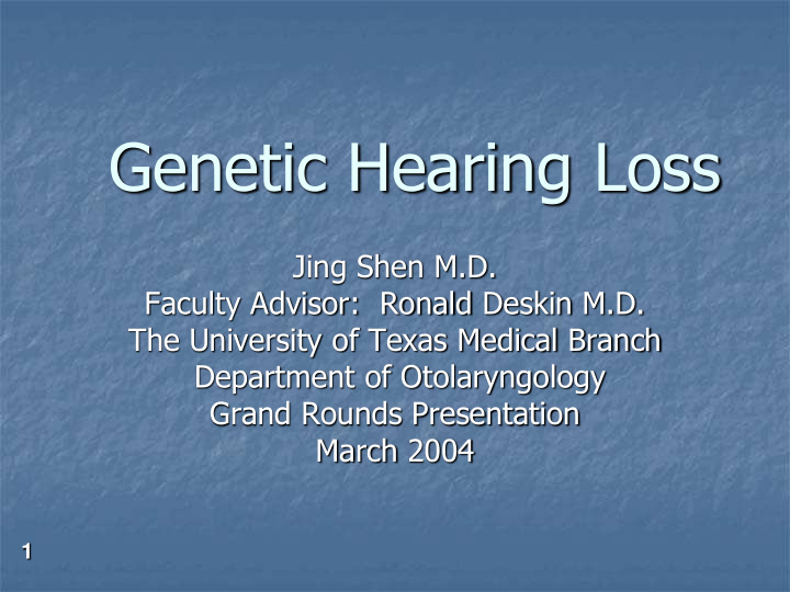 genetic hearing loss