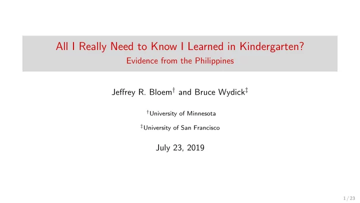 all i really need to know i learned in kindergarten