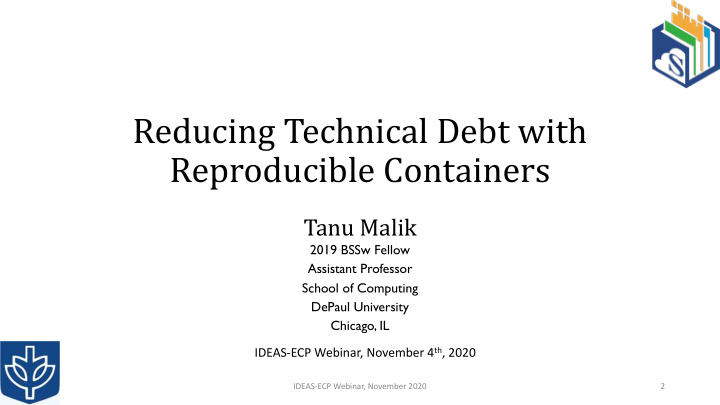 reducing technical debt with reproducible containers