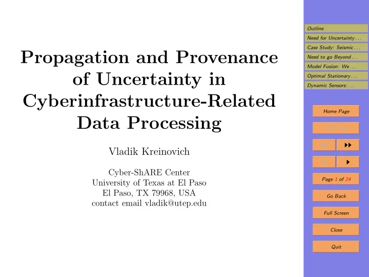 propagation and provenance