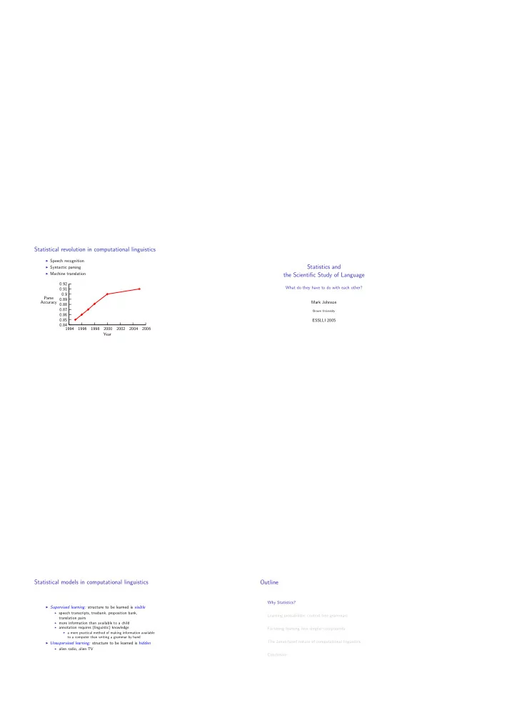 statistical revolution in computational linguistics