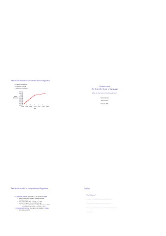 Statistical revolution in computational linguistics  Speech recognition  Statistics and